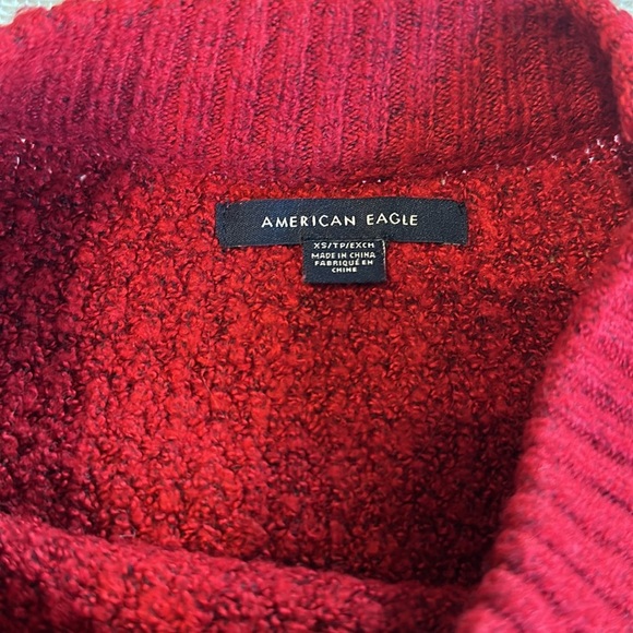 American Eagle Red Knit Cozy Long Sleeve Pullover Sweater Womans Size XS - Picture 5 of 9
